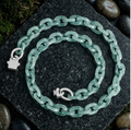 Natural A-grade Jadeite Aqua Water Cable Chain Necklace