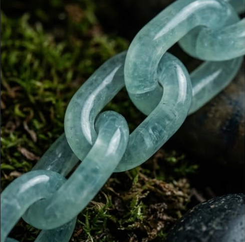 Natural A-grade Jadeite Aqua Water Cable Chain Necklace