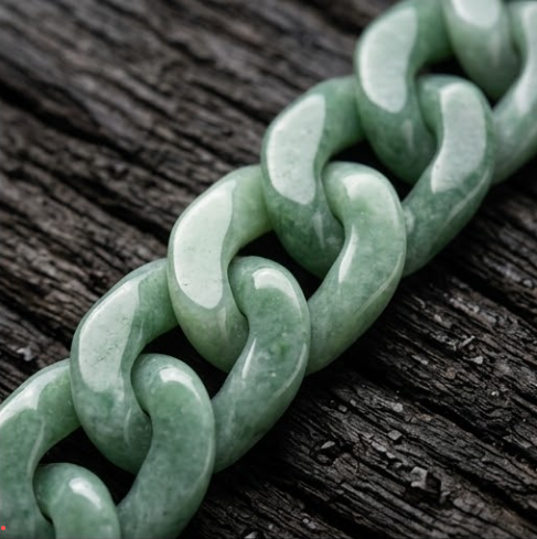 Natural A-grade Jadeite Green Water Cuban Link Bracelet