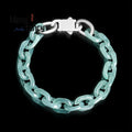 Natural A-grade Jadeite Blue Water Cable Chain Bracelet